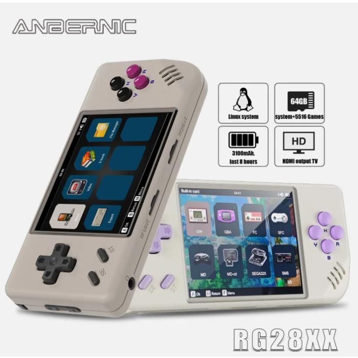 ANBERNIC RG28XX Console de jeu portable Rétro 8 heures dautonomie JEU VIDEO CONSOLE RETRO - vue 2