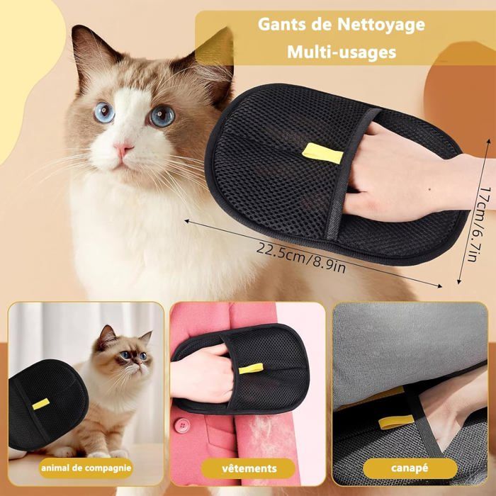 Comparer les prix de 2pcs Gants Anti-Poils pour AnimauxGant Poil ChatGants Antistatiques pour Poils danimauxGants Réutilisables pour lépilation