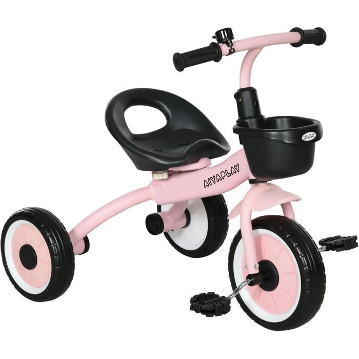 Tricycle enfants benne rangement acier blanc et noir Homcom | Maisons du Monde