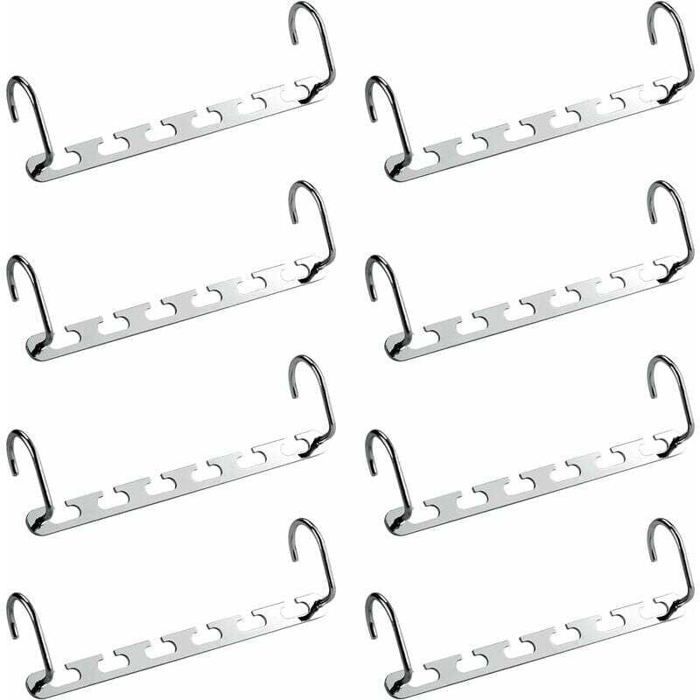 8Pcs Cintre Multiple Porte-Manteaux Porte Cintres Gain de Place pour Dressing Organisateur de Cintre Magique en Métal Rangem