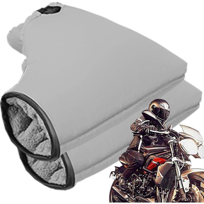 Manchons Guidon Moto - Gants Chauds Imperméables Pour Hiver - Taille Universelle - Pour Moto, Scooter, Vélo, Motoneige - 3