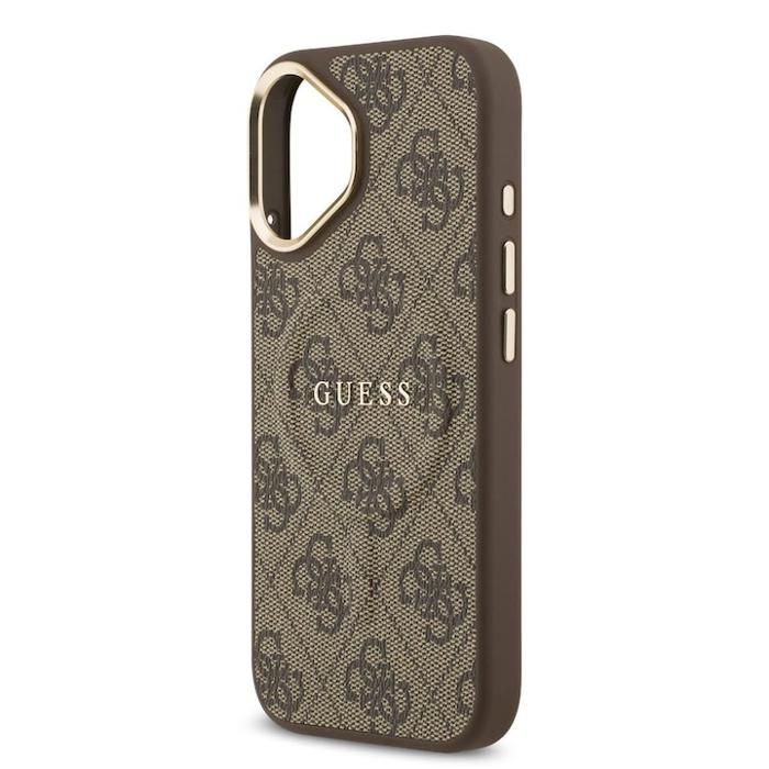 Guess PU Leather 4G Gold Frame Case with MagSafe for iPhone 17 6.3 GUHMP17SP4MSEGCW