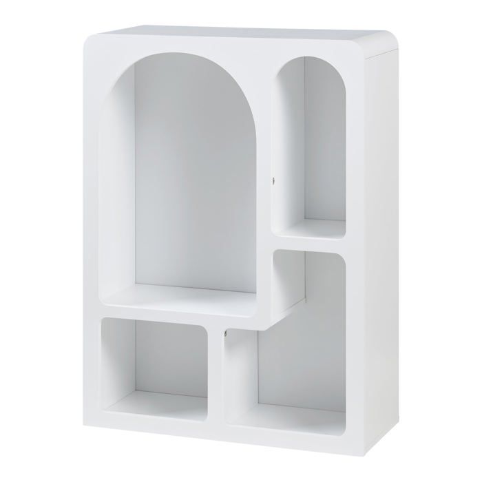 Bibliothèque - HELLOSHOP26 - 80 x 60 x 24 cm - Blanc - 4 étagères ouvertes - Intemporelle Bibliothèque - HELLOSHOP26 - 80 x 60 x 24 cm - Blanc - 4 étagères ouvertes - Intemporelle