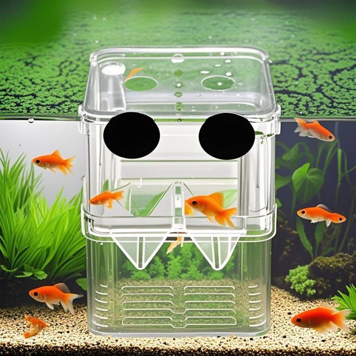 Boîte délevage pour aquarium poissons daquarium incubateur transparent à double paroi avec ventouses