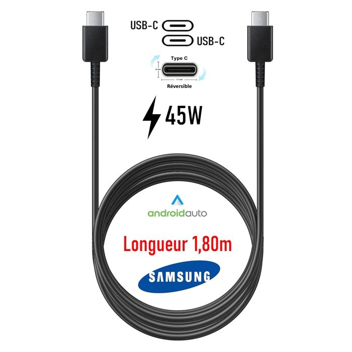 Câble Long Charge Rapide pour Samsung Galaxy S9 Ultra S8 Ultra S7 FE S9+ S8+ S6 Lite 10.5 2021 S7+ A7 .. USB C Android - vue 2