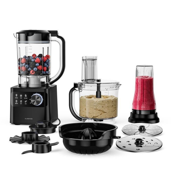 Robot de cuisine multifonction - Klarstein Velaire - 1200 W - Bol 2 l - Mixeur 175 l - 6 programmes - 6 vitesses