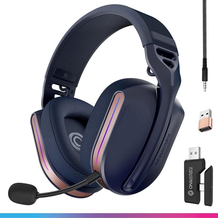 Casque gaming - ONIVERSE - Polaris - Sans fil 33h - Surround 7.1 - Compatible PS5/PS4/Switch/PC/Mobile