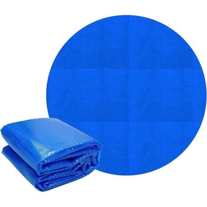 Couverture de piscine solaire - PZCC - 366 cm - Bleu - Ronde - Écran thermique anti-évaporation