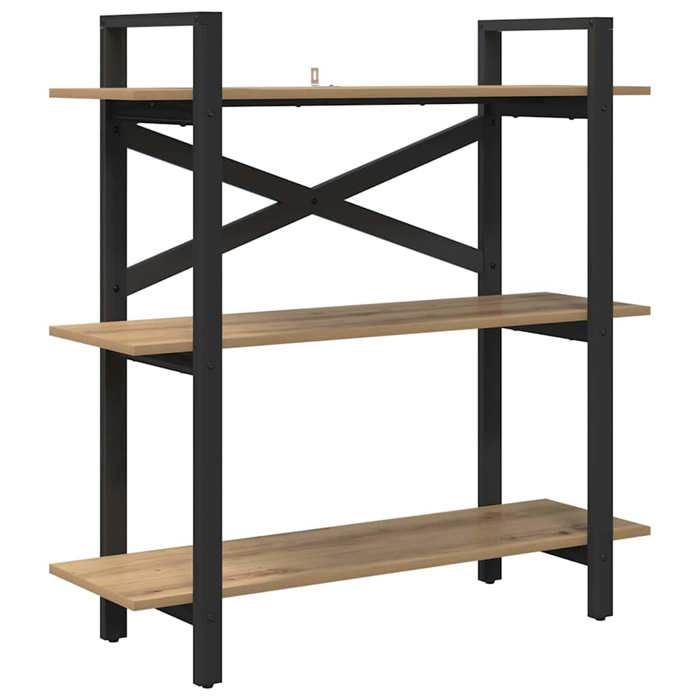 Étagère - vidaXL - étagère de rangement - bois dingénierie - chêne artisanal - 100 x 33 5 x 102 cm - 3 étagères{tpu12w}