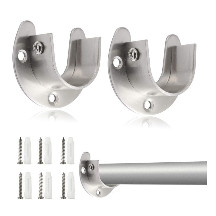 2 Pièces Suppt Tringle Penderie Barre Halter Suppt pour Armoire ou Dressing Fixation Murale Solide S Percage pour BARRE DE PENDERIE