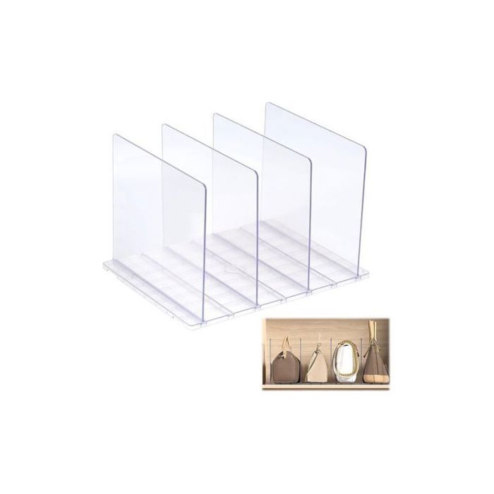 Separateur Etagere Dressing en Acrylique Transparent Séparateur dÉtagère pour Placards Rangement Sac à Main Organisateur Placard po