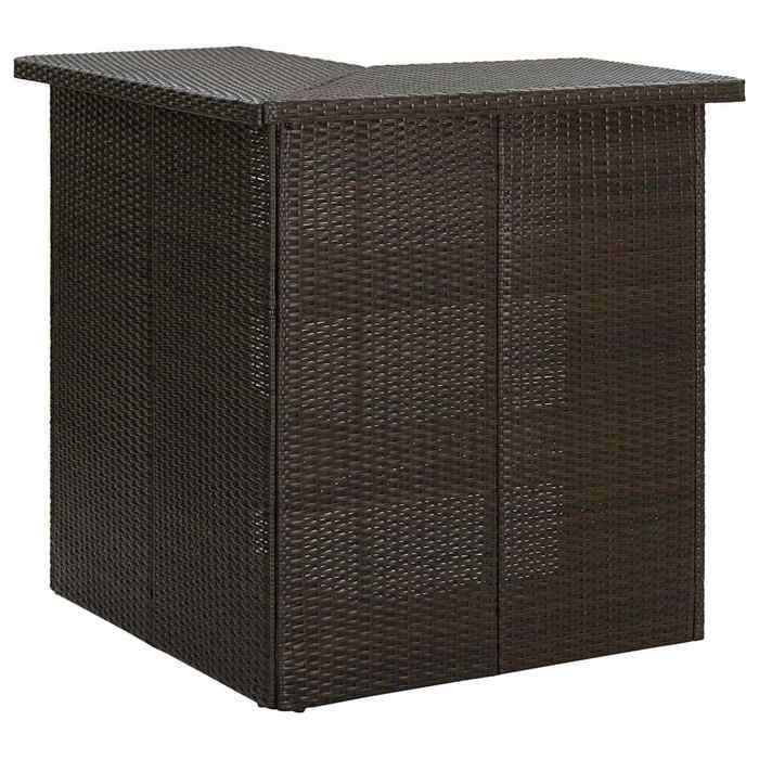 Maison Exclusive - Table dangle de bar Marron 100x50x105 cm Résine tressée