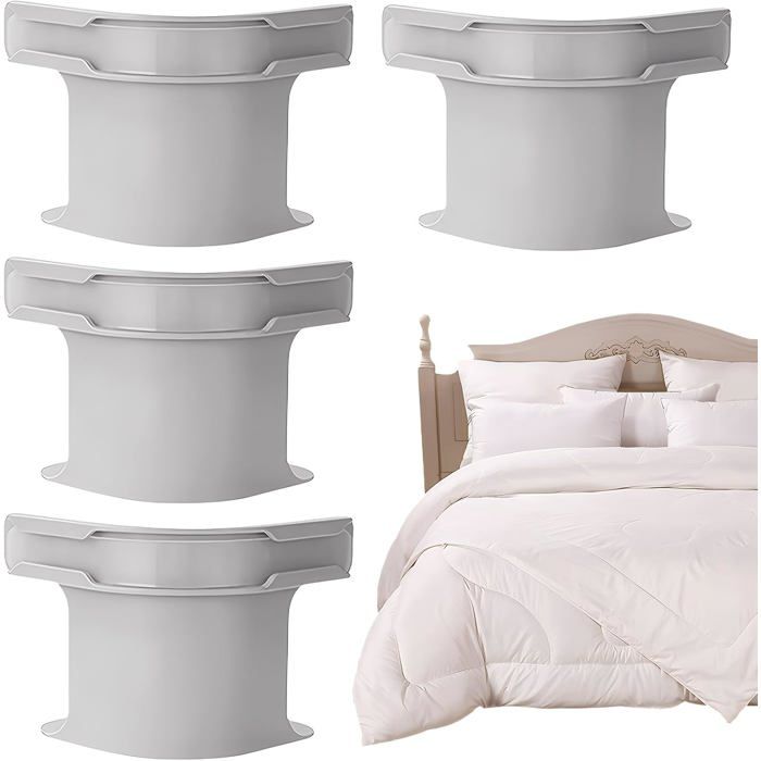 Fixe-draps d’angle pour maintien des draps aux coins du matelas - plastique gris lot de 4