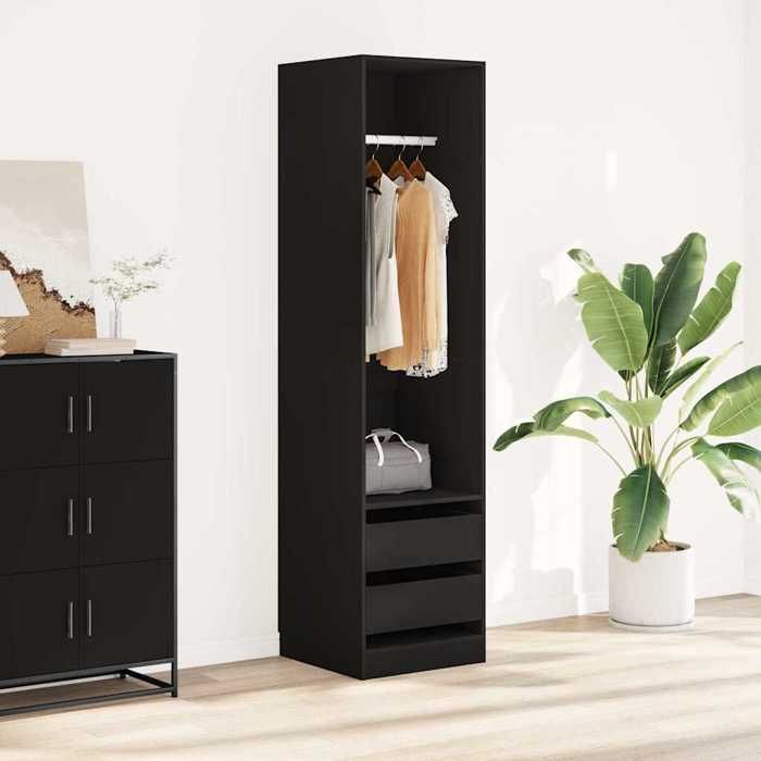 Suport vêtements - VIDAXL - TOP Garde-robe moderne - avec tiroirs - Noir - 50x50x200 cm - Bois dingénierie &&41092 Suport vêtements - VIDAXL - TOP Garde-robe moderne - avec tiroirs - Noir - 50x50x200 cm - Bois dingénierie &&41092