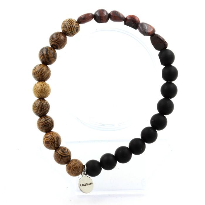 Bracelet Perles Oeil De Tigre Rouge Et Lépidolite 8 Mm - Pierres Naturelles - Neuf Avec étiquettes - Marque A Bijoux