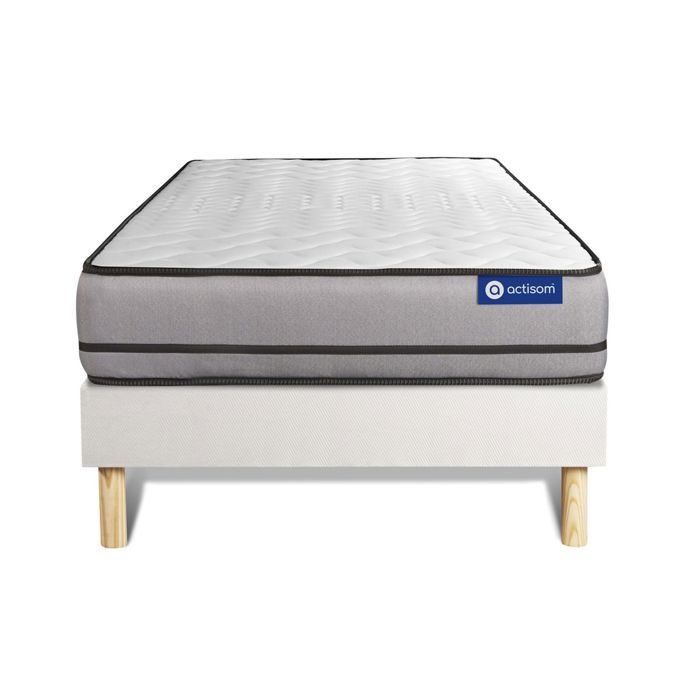 Ensemble Matelas Sommier 80x190 cm - Sommier Blanc (en kit) - Actiflex Night