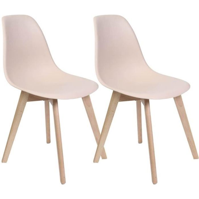 melya lot de 2 chaises scandinaves roses cdiscount maison