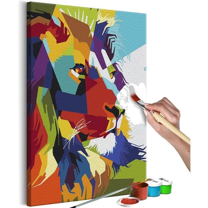 Peinture par Numéro Adulte Kit Animaux colore Lion géométrique 40x60 cm DIY Tableau  Peindre par Nombre Bricolage pour Enfants N[617] - Cdiscount Beaux-Arts et  Loisirs créatifs