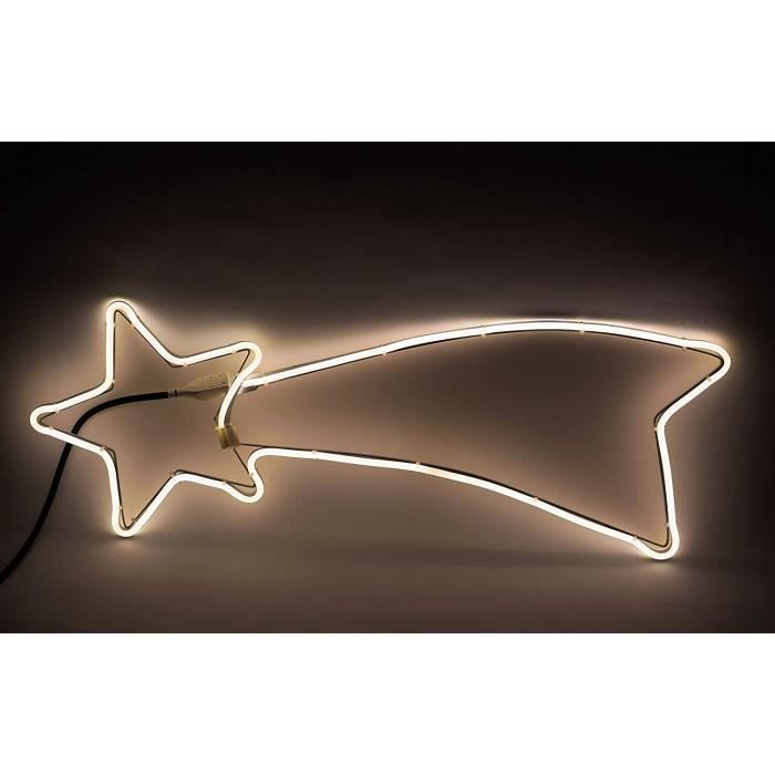 Guirlande Lumineuse néon étoile filante 60 x 27 cm – 192 LED – Décoration  de Noël pour extérieur et fenêtre [642] - Cdiscount Maison