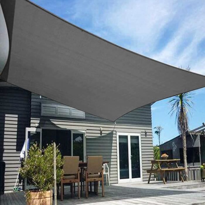 Voile D'Ombrage Rectangulaire SUNNY GUARD 2.5x3m - Imperméable Protection UV Patio Jardin Gris