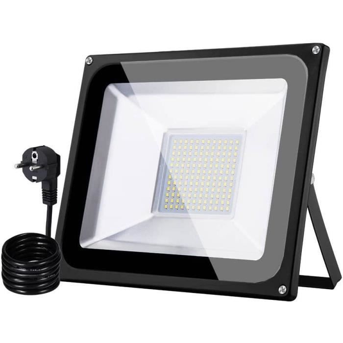 Projecteur LED Extérieur 100W,Fosingut Spot LED Extérieur IP66 Etanche Luminaire Exterieur De Sécurité,3000K Blanc Chaud Super Lumineux Eclairage Exterieur Murale Pour Cour,Jardin,Garage,Patio,Entrée
