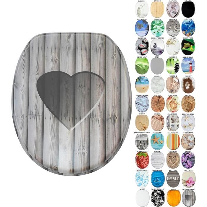 SAMOA Cuvette Toilette Forme O Abattant WC Avec Frein De Chute Lunette