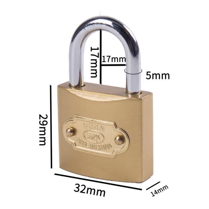 Lot De 2 Cadenas Petits Avec Clés - Cadenas Laiton 38mm Résistant - 6 Clés Total Pour Valises, Sacs, Armoires - Corps En Laiton
