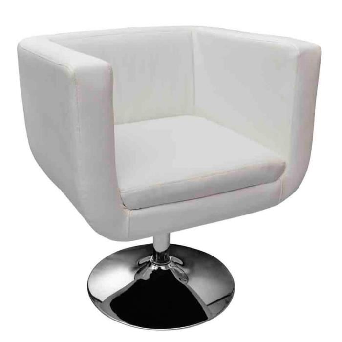 fauteuil lounge club design réglable - helloshop26 - blanc
