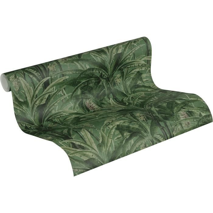 Papier Peint Jungle Intissé A.S. Creation - Drawn Into Nature, Vert, 10,05 X 0,53 M