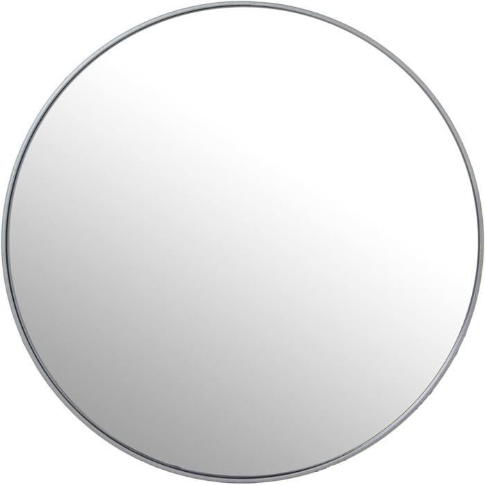 Miroir Rond Décoratif - Métal Rouille - 80 Cm