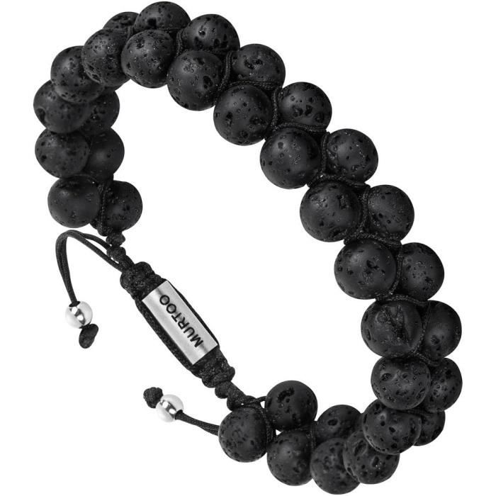 Bracelet Homme Murtoo En Pierres Naturelles Réglable - Diffuseur D'Huile Essentielle Yoga & Bien-Être