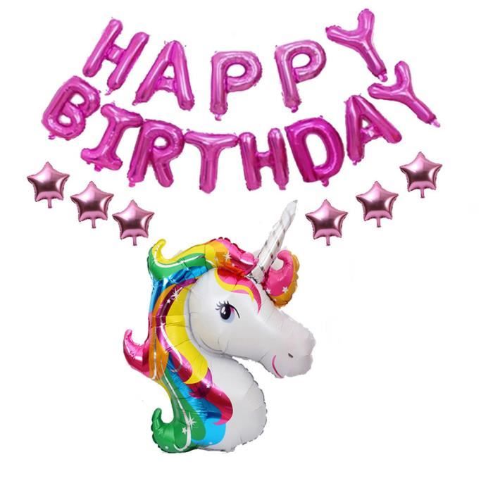 Joyeux Anniversaire Licorne Feuille D Aluminium Party Ballon Gonflable Festival Du Decor Hhypk Cdiscount Maison