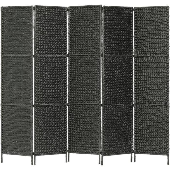 Paravent 5 Panneaux VidaXL Noir 200x180 Cm – Séparateur De Pièce Élégant Et Pliable !