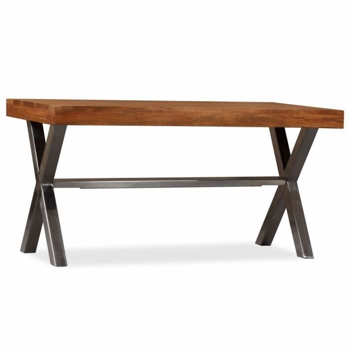 pop - market table basse bois massif avec finition en sesham 100 x 50 x 50 cm,haut de gamme®ymfxve®