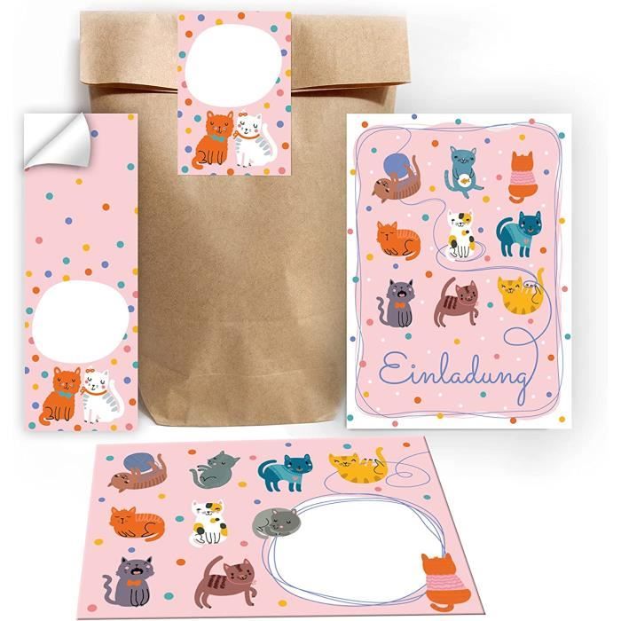 Lot De 12 Cartes D'invitation Anniversaire Enfant – Animaux à La Plage – Format A6, Papier 400 G/m², Fabriqué En Allemagne