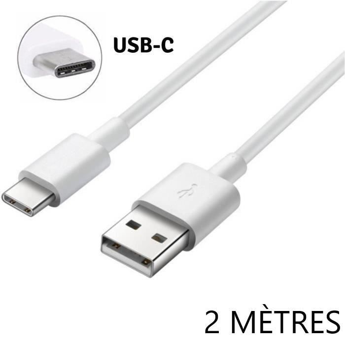 CABLE USB TYPE-C 2M ANDROID SYNCHRO CHARGEUR Rapide[USB TYPE-C 2M