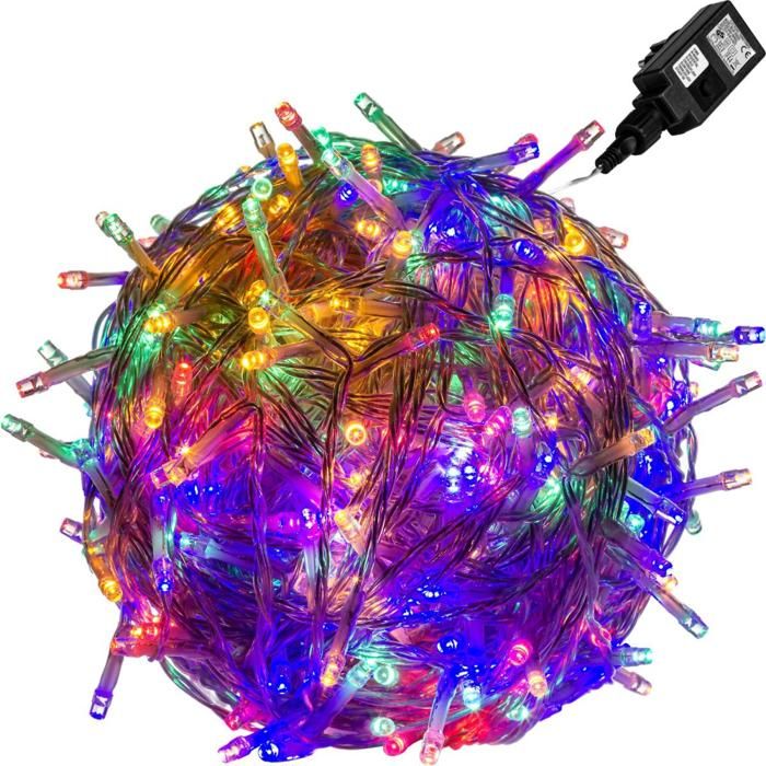 60m guirlande guinguette avec 60 ampoules colorées