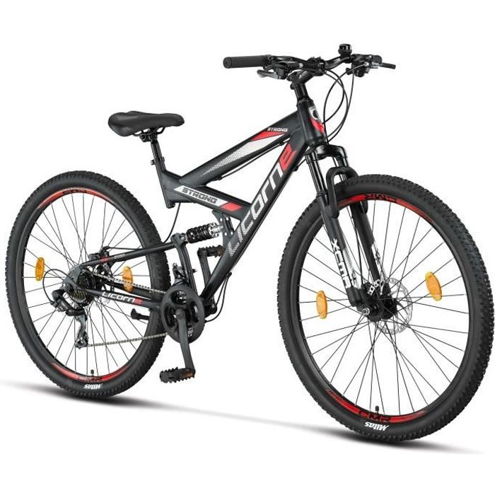 Vélo tout terrain Licorne Bike Strong 2D - Schwarz/Rot - 26\