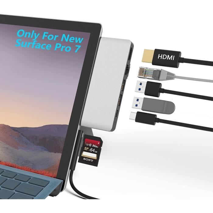 Surface Pro 7 Hub Docking Station with 4K HDMI Adapter+100M Ethernet ...