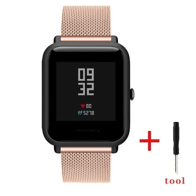 Rose gold For Amazfit Bip lite -Bracelet de rechange Sport en acier  inoxydable, pour HUAWEI Watch GT 2 Pro, Bracelet de montre GT 2 , -  Achat/vente bracelet de montre - Cdiscount