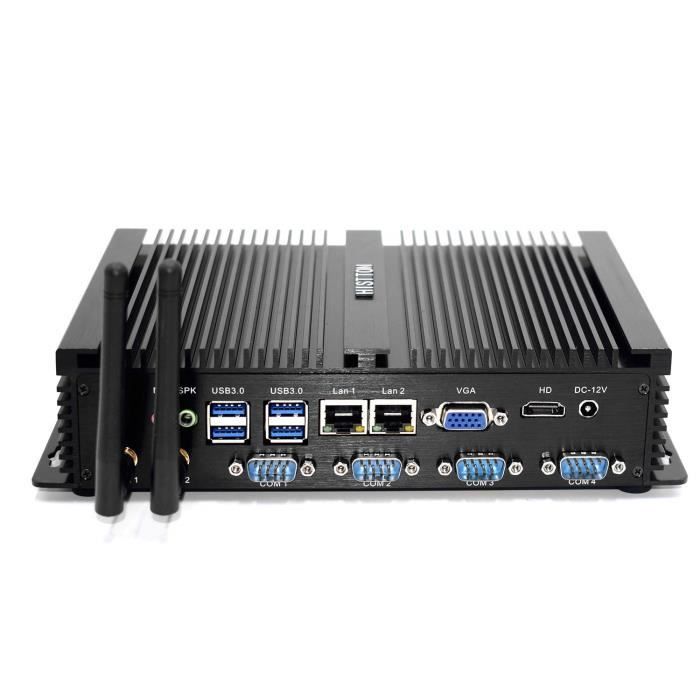 Achat Ordinateur de bureau HISTTON Puissant Mini Ordinateur Industriel PC sans Ventilateur Intel Core i5 CPUDDR3 8Go RAM 128Go SSD 2xNIC pas cher