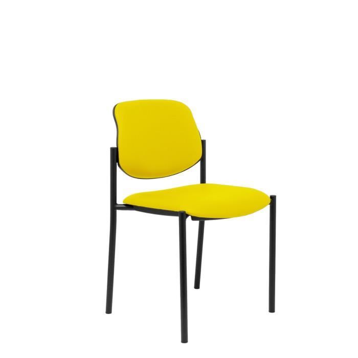 Chaise confidentielle - PIQUERAS Y CRESPO - Villalgordo - Tissu Similpiel jaune - 4 pieds - Design contemporain Chaise confidentielle - PIQUERAS Y CRESPO - Villalgordo - Tissu Similpiel jaune - 4 pieds - Design contemporain