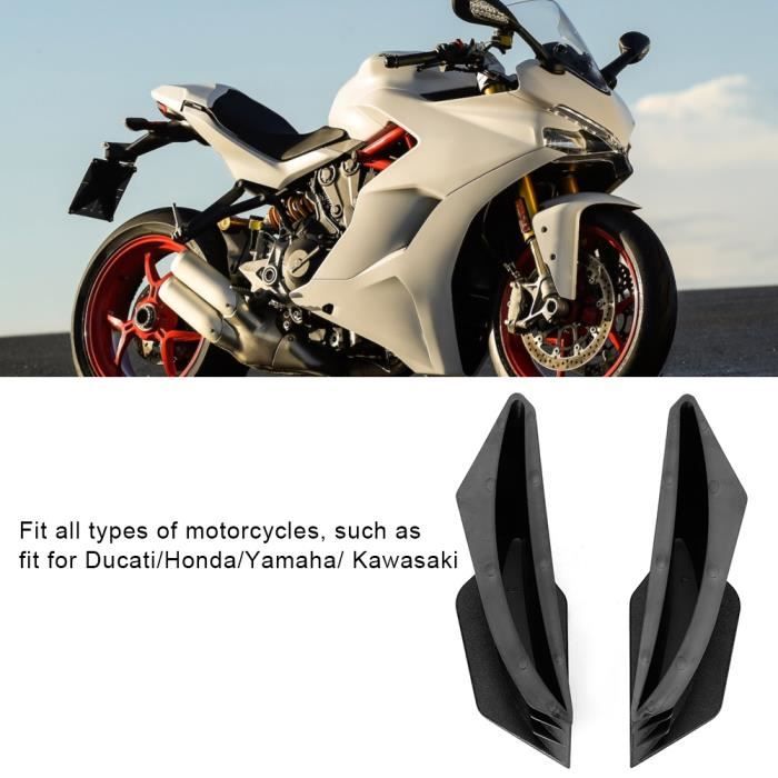 1 Paire Aile Aérodynamique Moto Carénage Universel pour Honda Yamaha(Noir)  - Cdiscount Auto