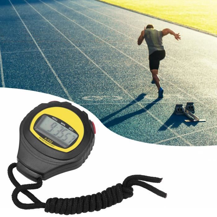 VerneAnn Chronomètre 3 Rangs Minuteur Sportif Main Précis 10 Canaux Compteur Athlétisme Course