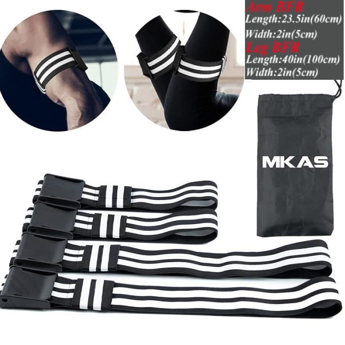 Bandes D’occlusion Fitness – Limitation Flux Sanguin – Réglables – Pour Muscles Jambes/bras – Améliore Performances