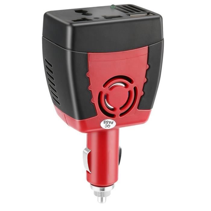 Onduleur Voiture 150W Zerone - 12V To 220V - 2 Ports USB - Pour Ordinateur, Téléphone