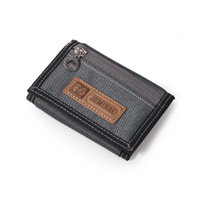 Portefeuille Volcom 2 Plis - Toile Gris Perle, Noir Et Rouge - Unisexe