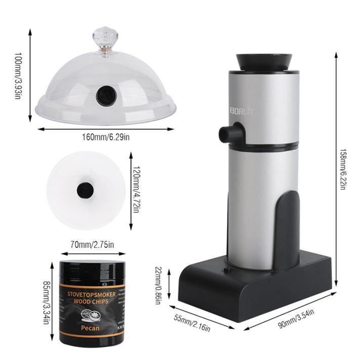 Pistolet à Fumée Portatif Avec Dôme - Fumoir à Froid Pour Cocktails, Viandes Et Cuisine Créative