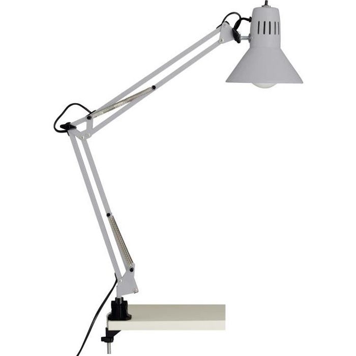 Lampe de bureau - BRILLIANT - Hobby E27 - Métal titane - 40W - Abat-jour réglable