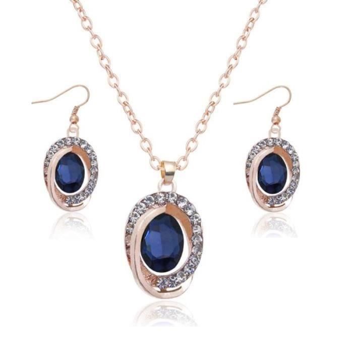 Set Bijoux Femme Trèfle à Quatre Feuilles 18K Plaqué Or Rose - Collier, Bracelet Et Boucles D'Oreilles Réglables Pour Mariage Et Fête